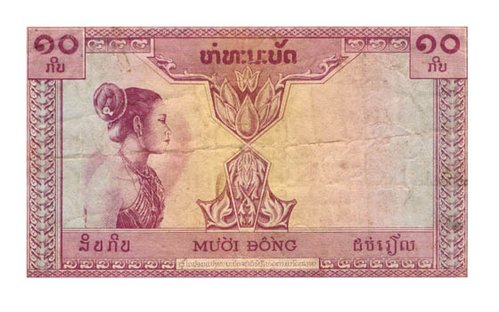 Laos 10 piastres 1953