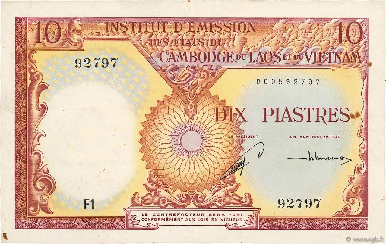 10 piastres Cambodge