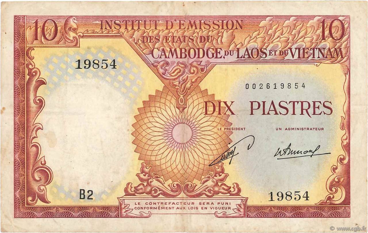 10 piastres Laos
